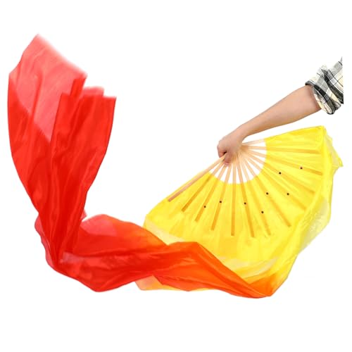 PAMINGONO Langer Bauchtanz Fächer aus Seide mit Farbverlauf Handgefertigter Faltbarer Bambusfächer Leicht und Flexibel Geeignet für Tanzperformance und Abendkleidung PAMINGONO Langer Bauchtanz Fächer aus Seide mit Farbverlauf Handgefertigter Faltbarer Bambusfächer Leicht und Flexibel Geeignet für Tanzperformance und Abendkleidung von PAMINGONO