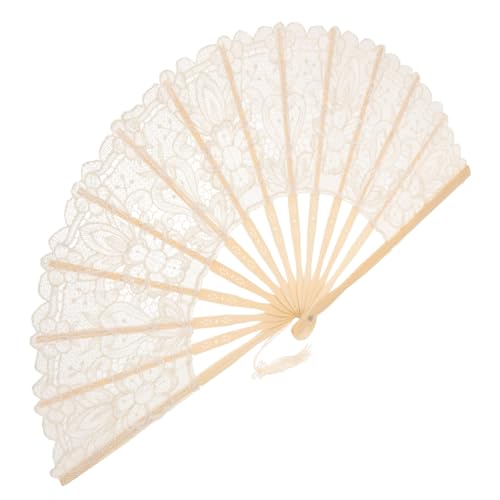 PAMINGONO Vintage Handfächer aus Beständigem Holz und Spitze Handgehaltener Spitzenfächer für Tanz Hochzeit Sommerparty und Dekoration Leichter und Langlebiger Fächer für Vielseitige von PAMINGONO