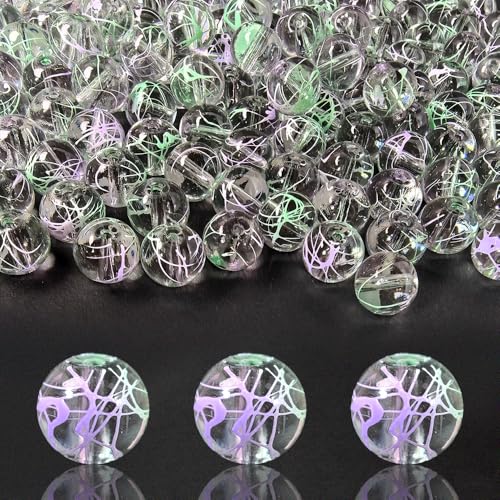 Gezeichnete Glasperlen – kristallklare, runde Perlen für Schmuckherstellung, Armbänder, Bastelarbeiten – solide und langlebig, stabile Perlen zum Auffädeln, Drahtwickeln und Heimdekoration (Grün und Gezeichnete Glasperlen – kristallklare, runde Perlen für Schmuckherstellung, Armbänder, Bastelarbeiten – solide und langlebig, stabile Perlen zum Auffädeln, Drahtwickeln und Heimdekoration (Grün und von PAMIR TONG