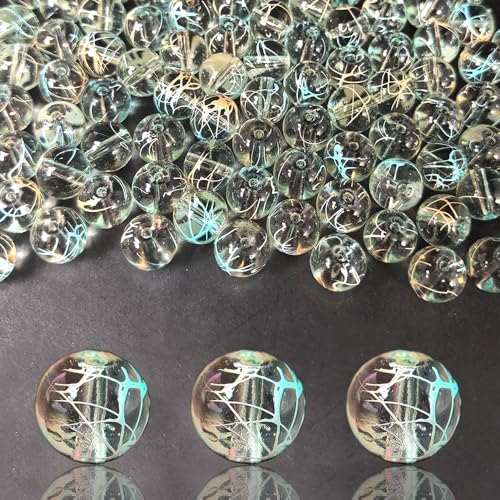 Gezeichnete Glasperlen – kristallklare, runde Perlen für Schmuckherstellung, Armbänder, Bastelarbeiten – solide und langlebig, stabile Perlen zum Auffädeln, Drahtwickeln und Heimdekoration (Orange und Gezeichnete Glasperlen – kristallklare, runde Perlen für Schmuckherstellung, Armbänder, Bastelarbeiten – solide und langlebig, stabile Perlen zum Auffädeln, Drahtwickeln und Heimdekoration (Orange und von PAMIR TONG