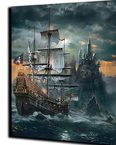 PAMMUQ DIY Malen nach Zahlen für Erwachsene Kinder Piratenschiff 16x20 Zoll Leinen Leinwand Acryl Anzahl Malerei Geschenke Wohnzimmer Wohnkultur -ohne Rahmen PAMMUQ DIY Malen nach Zahlen für Erwachsene Kinder Piratenschiff 16x20 Zoll Leinen Leinwand Acryl Anzahl Malerei Geschenke Wohnzimmer Wohnkultur -ohne Rahmen von PAMMUQ