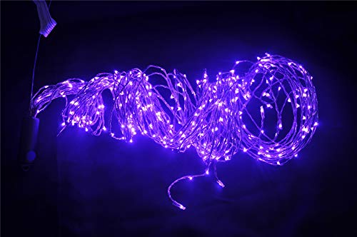 PANAX 160 Micro-LED Lichterbündel auf biegsamen Draht - 16 Stränge(100-150cm) mit Deko Silberfaden - Weihnachtsdekoration Lila von PANAX