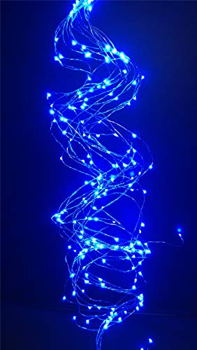 PANAX 200 Micro-LED Lichterbündel auf hochwertigen Silberdraht mit 16 Strängen(100-150cm) - Weihnachtsdekoration Blau Strombetrieb von PANAX