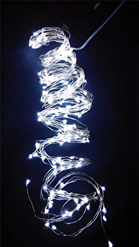 PANAX 200 Micro-LED Lichterbündel auf hochwertigen Silberdraht mit 16 Strängen(100-150cm) - Weihnachtsdekoration Weiß Strombetrieb von PANAX