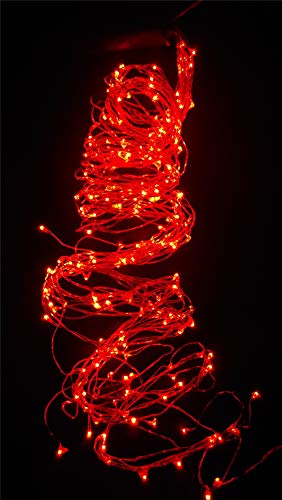 PANAX 400 Micro-LED Lichterbündel auf hochwertigen Silberdraht mit 20 Strängen(200cm) - Weihnachtsdekoration in bunt, warmweiß, weiß, blau, lila, pink,rot, grün, gelb (07 Rot) von PANAX