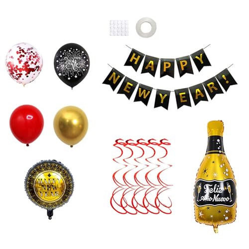 Flaschenförmiges Ballonketten-Set, einzigartige Aluminium-Ballon-Neujahrsdekoration für Feiern und Versammlungen von PANFHGFG