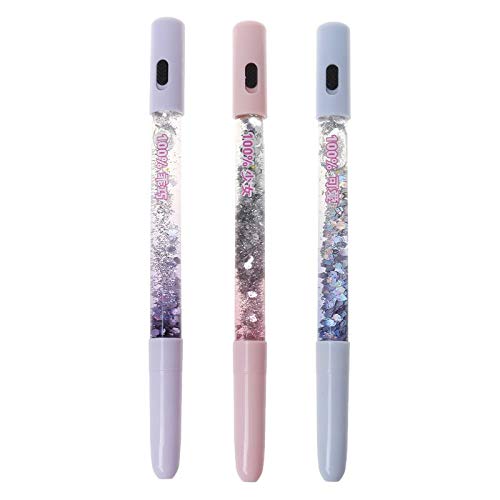 PANFHGFG Farbiger LED-Kugelschreiber mit flüssigem Treibsand, 0,5 mm, Zauberstab, Schule, Schreibwaren O PANFHGFG Farbiger LED-Kugelschreiber mit flüssigem Treibsand, 0,5 mm, Zauberstab, Schule, Schreibwaren O von PANFHGFG