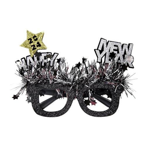 PANFHGFG Glitzernde Neujahrsbrille, lustige Cosplay-Brille, Foto-Requisiten für Weihnachten, Neujahr, Party, Verkleidungen, Brillen, Rahmendekoration, Neujahrsdekorationen von PANFHGFG