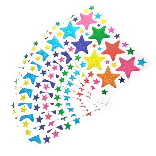 10 Blatt Kleiner Stern Aufkleber Laptop Ästhetische Aufkleber Selbstklebend Scrapbooking Wasserflasche von PANGBOER