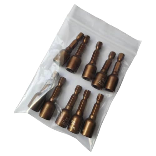 5/10 Stück magnetische Mutter, 8 mm, Schraubendreher-Bit, mit Adapter für Sechskant-Controller, 1/4 Zoll 5/10 Stück magnetische Mutter, 8 mm, Schraubendreher-Bit, mit Adapter für Sechskant-Controller, 1/4 Zoll von PANGBOER