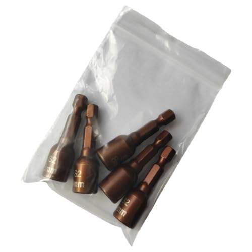 5/10 Stück magnetische Mutter, 8 mm, Schraubendreher-Bit, mit Adapter für Sechskant-Controller, 1/4 Zoll 5/10 Stück magnetische Mutter, 8 mm, Schraubendreher-Bit, mit Adapter für Sechskant-Controller, 1/4 Zoll von PANGBOER