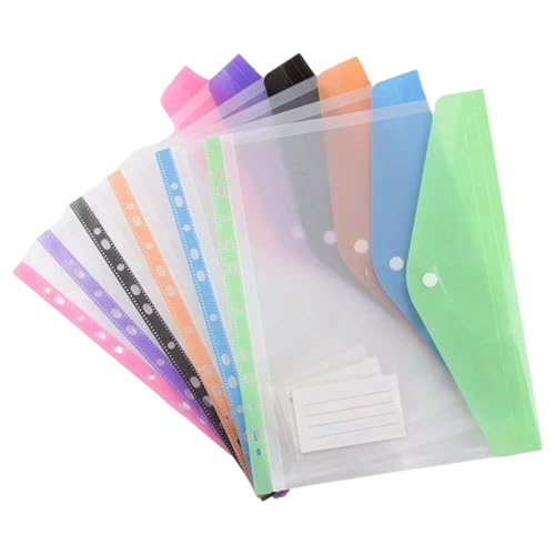 Dokumententaschen, transparent, 11 Löcher, Organizer mit Dokumentenmappe, Etikettenfach, 12 Stück von PANGBOER