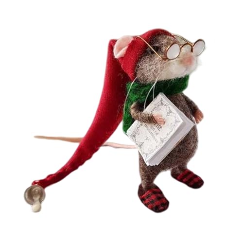 PANGBOER Kleine Nadelfilz-Maus-Figur, Puppen, klassische Cartoon-Charaktere, Wollfilz, Weihnachtsdekoration für Heimdekoration von PANGBOER