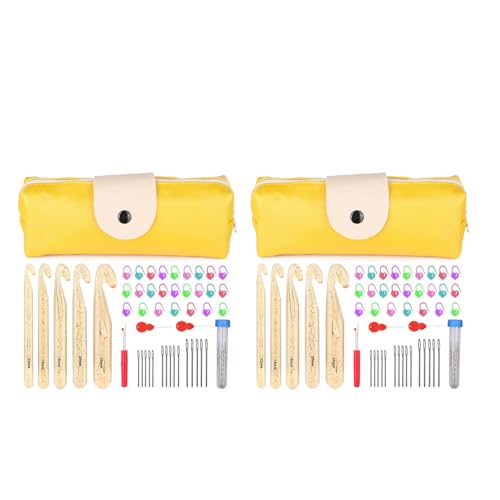 PANGBOER Stricknadel-Set mit großem Öhr, ergonomische Häkelnadel, Nähmarker, Einfädler-Set mit Etui für Anfänger, Hobbyisten, dicke Wolle, Häkeln, 100 Stück PANGBOER Stricknadel-Set mit großem Öhr, ergonomische Häkelnadel, Nähmarker, Einfädler-Set mit Etui für Anfänger, Hobbyisten, dicke Wolle, Häkeln, 100 Stück von PANGBOER