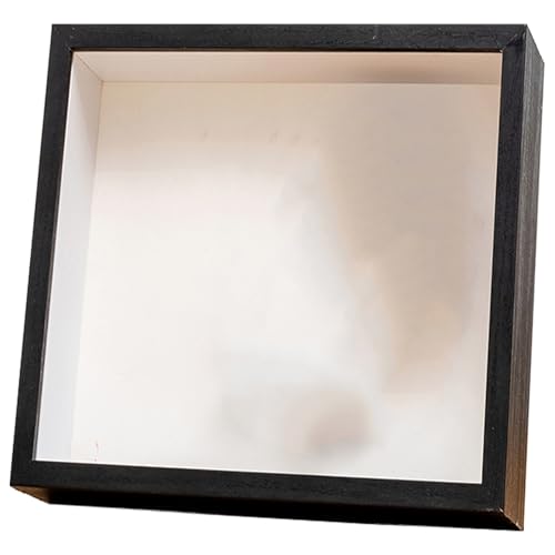 Quadratischer Bilderrahmen aus Holz, 20,3 cm, 22,9 cm, 25,4 cm, mit Glasscheibe, Bilderhalter für trockene Blumen, Dekoration, Kunst von PANGBOER