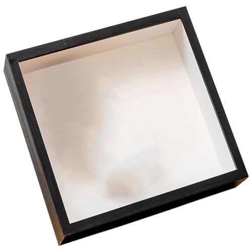 Quadratischer Bilderrahmen aus Holz, 20,3 cm, 22,9 cm, 25,4 cm, mit Glasscheibe, Bilderhalter für trockene Blumen, Dekoration, Kunst von PANGBOER