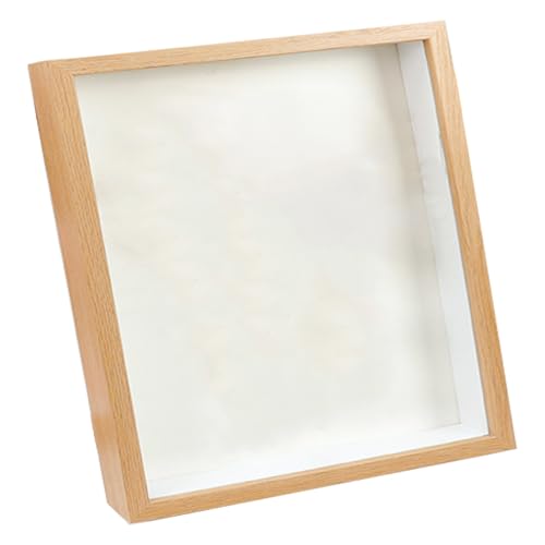 Quadratischer Bilderrahmen aus Holz, 20,3 cm, 22,9 cm, 25,4 cm, mit Glasscheibe, Bilderhalter für trockene Blumen, Dekoration, Kunst von PANGBOER