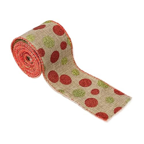 Runde Punkte mit Draht, Juteband, Geschenkpapier, 4,5 m, robustes Material, Weihnachtsbaumband, Punkte Runde Punkte mit Draht, Juteband, Geschenkpapier, 4,5 m, robustes Material, Weihnachtsbaumband, Punkte von PANGBOER
