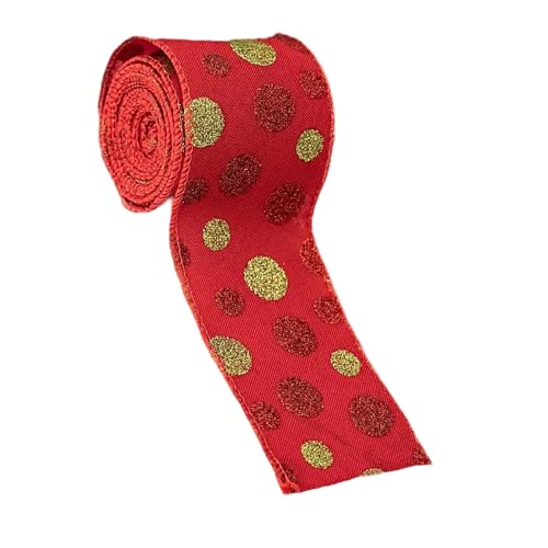 Runde Punkte mit Draht, Juteband, Geschenkpapier, 4,5 m, robustes Material, Weihnachtsbaumband, Punkte Runde Punkte mit Draht, Juteband, Geschenkpapier, 4,5 m, robustes Material, Weihnachtsbaumband, Punkte von PANGBOER