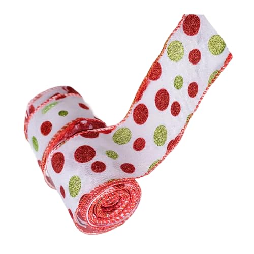 Runde Punkte mit Draht, Juteband, Geschenkpapier, 4,5 m, robustes Material, Weihnachtsbaumband, Punkte von PANGBOER