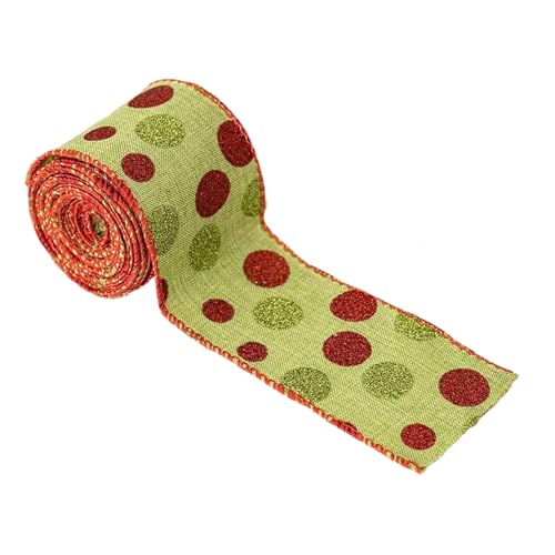 Runde Punkte mit Draht, Juteband, Geschenkpapier, 4,5 m, robustes Material, Weihnachtsbaumband, Punkte von PANGBOER