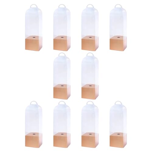 Transparente PVC-Blumenbox-Blumenstraußbeutel mit einzelner Rose und Geschenkverpackung, für Hochzeiten, 10 Stück Transparente PVC-Blumenbox-Blumenstraußbeutel mit einzelner Rose und Geschenkverpackung, für Hochzeiten, 10 Stück von PANGBOER