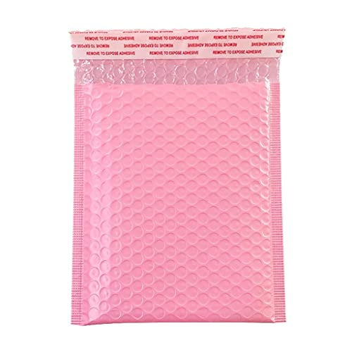 PANGHUBO Luftpolster-Versandtaschen, 11 x 15/13 x 15/15/15 x 18/15 x 20 cm, mit Luftpolsterfolie gefüttert, Polymailer-Taschen für Versand/Verpackung/Versand, selbstklebend, Rosa, 15 x 20 cm, 50 Stück von PANGHUBO