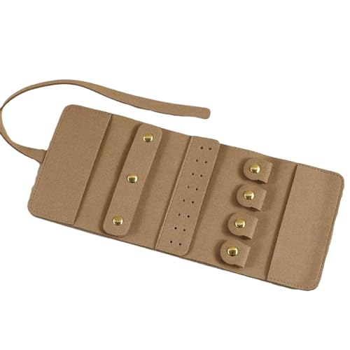PANHDK Leichte Schmuckrolle, tragbare Aufbewahrungstasche für Halsketten, Ohrringe, Ringe, mehrfarbig PANHDK Leichte Schmuckrolle, tragbare Aufbewahrungstasche für Halsketten, Ohrringe, Ringe, mehrfarbig von PANHDK