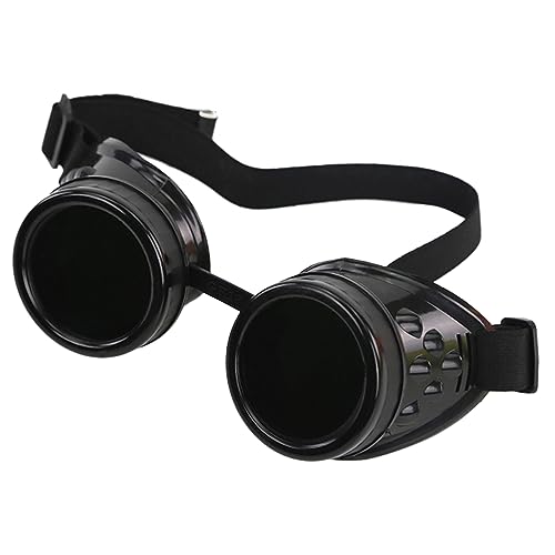 PANHDK Retro Steampunk Brille Brille Vintage Cyber Brille Punk Gothic Brille für Halloween Herren Cosplay Kostüme, Schwarz PANHDK Retro Steampunk Brille Brille Vintage Cyber Brille Punk Gothic Brille für Halloween Herren Cosplay Kostüme, Schwarz von PANHDK