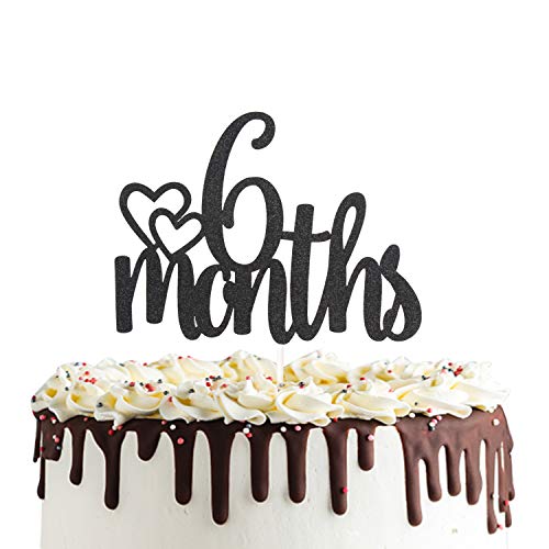 6 Monate halber Geburtstag Tortenaufsatz doppelseitig schwarz Glitzer 1/2 Geburtstag Babyparty Party Dekorationen 6 Monate halber Geburtstag Tortenaufsatz doppelseitig schwarz Glitzer 1/2 Geburtstag Babyparty Party Dekorationen von PANHUI