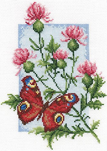 Panna - Kreuzstich set - Pfau - B-0117 - Sticken erwachsene - Aida stoff - 21 x 15.5 cm - DIY set von PANNA