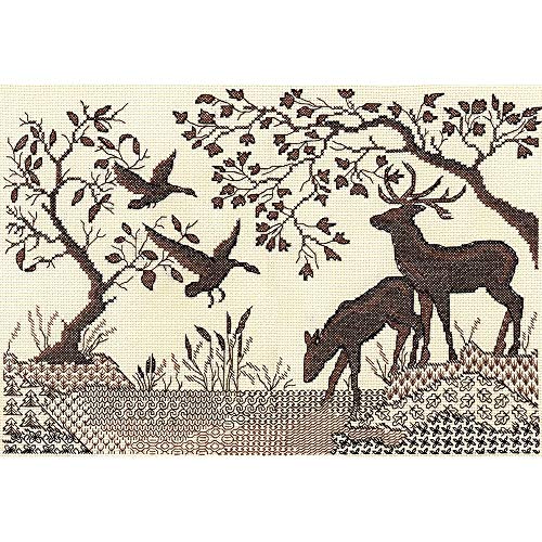 PANNA J-1295 Stickset Blackwork, Mehrfarbig, 35x25cm von PANNA
