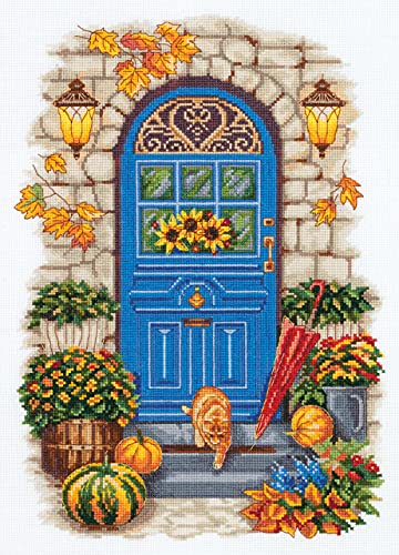 Panna - Kreuzstich set - Herbst vor der Tür - GM-7105 - Sticken erwachsene - Aida stoff - 34.5 x 26 cm - DIY set von PANNA