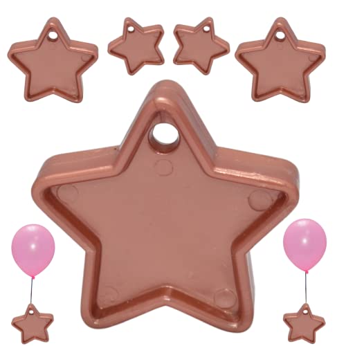 Bunte Helium Ballon Gewichte Sternförmige Ballongewichte Kunststoff Ballon Packung mit 5,10 und 25 Gewichten für Luftballons Geburtstag Hochzeit Party Dekorationen Zubehör (Roségold, 5) von PANNU DESIGN.CO.UK Celebrate Everyday