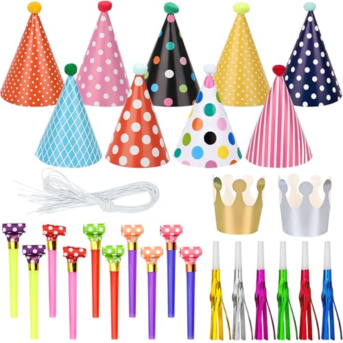 Partyhüte Geburtstag Set 27 Stücke Partyhüte Kindergeburtstag Set einschließlich Hüte Mit Pompoms Geburtstag Krone Lufttröte Pfeife Quasten Pfeife Für Familienfeiern Partyhüte Geburtstag Set 27 Stücke Partyhüte Kindergeburtstag Set einschließlich Hüte Mit Pompoms Geburtstag Krone Lufttröte Pfeife Quasten Pfeife Für Familienfeiern von PANSYFEN