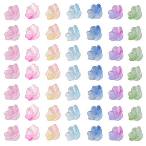 140 Stück Blumen Perlen Glasperlen Zum AuffäDeln Glockenblumen Kristallperlen Diy BastelzubehöR zur Herstellung Von ArmbäNdern, Halsketten, FußKettchen usw von PANYI