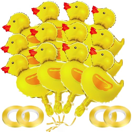PANYI 30 Stück Mini-Enten-Ballons in Entenform, Aluminiumfolie, wiederverwendbare Enten-Party-Dekorationen, geeignet für Bauernhoftier-Themenpartys, Abschlussfeiern, Kindergeburtstage usw., Gelb PANYI 30 Stück Mini-Enten-Ballons in Entenform, Aluminiumfolie, wiederverwendbare Enten-Party-Dekorationen, geeignet für Bauernhoftier-Themenpartys, Abschlussfeiern, Kindergeburtstage usw., Gelb von PANYI
