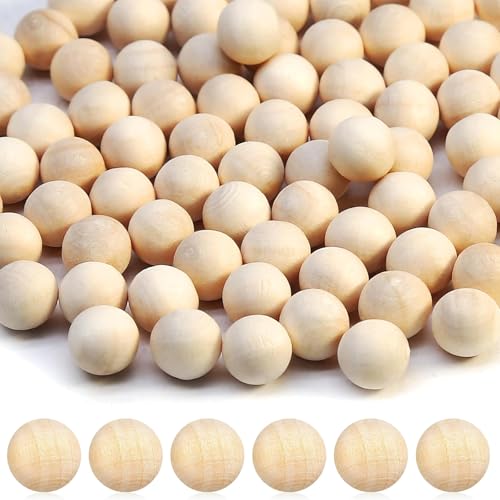 40 Stück Holzperlen Ohne Loch 30 mm im Durchmesser Holzperlen Natur Runde Perlen Runde Holzperle Basteln Holzkugeln Geeignet für DIY Basteln Schmuckherstellung von PANYI