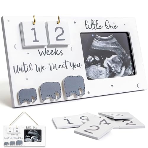 PANYI Baby Bilderrahmen Ultraschall Bilderrahmen Baby-Bilderrahmen Zum Ersten Scan der Schwangerschaft Sonogramm Bilderrahmen mit Baby Countdown Wochen Geschenke für Werdende Mütter von PANYI