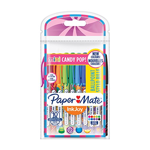 Paper Mate InkJoy Kugelschreiber | mittlere Spitze (1,0 mm) | Candy Pop-Verschlusskappen | 10 Stück von PAPER MATE