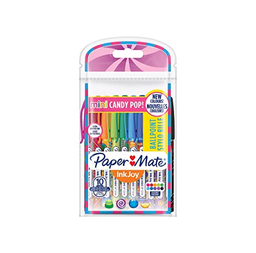 Paper Mate InkJoy Kugelschreiber | mittlere Spitze (1,0 mm) | Candy Pop-Verschlusskappen | 10 Stück von PAPER MATE