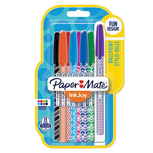 PAPER MATE InkJoy 100 CAP Wrap-Kugelschreiber (mittlere Spitze) 8er-Packung farblich sortiert von PAPER MATE