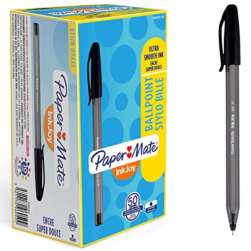 Paper Mate Inkjoy 100 Kugelschreiber mit Kappe, super-fein, Schwarz, 50er-Pack von PAPER MATE