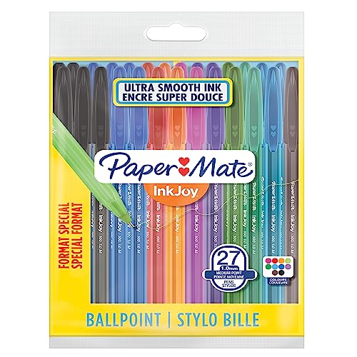 PAPER MATE InkJoy 100ST Kugelschreiber, mittlere Spitze (1,0 mm),farblich sortiert, 27 Stück von PAPER MATE