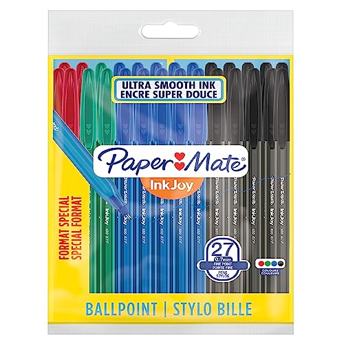 PAPER MATE InkJoy 100ST Kugelschreiber | feine Spitze (0,7 mm) | Business-Farben | 27 Stück von PAPER MATE