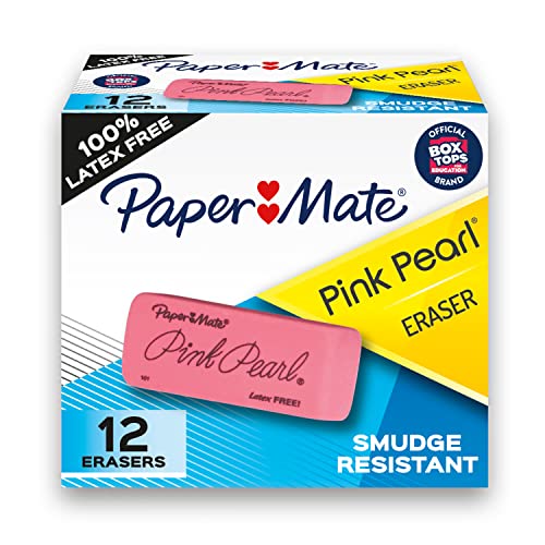 Paper Mate Pink Pearl Radiergummis, groß, 12 Stück von PAPER MATE