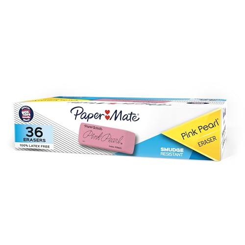 Paper Mate Pink Pearl Radiergummis, klein, 36 Stück von PAPER MATE