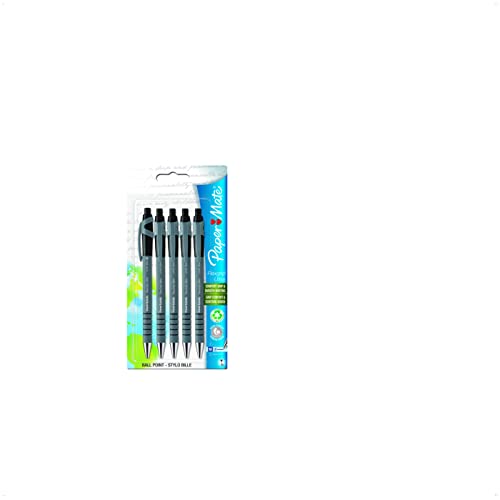 Paper Mate S0188106 Flexgrip Ultra Retractable Kugelschreiber, 5-er Blister, Schreibfarbe: schwarz von PAPER MATE