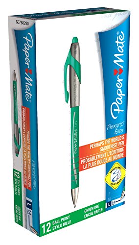 Paper Mate S0768290 Flexgrip Elite RT Kugelschreiber mit einziehbarer große Spitze, 1.4 mm, 12er-Box, grün Paper Mate S0768290 Flexgrip Elite RT Kugelschreiber mit einziehbarer große Spitze, 1.4 mm, 12er-Box, grün von PAPER MATE
