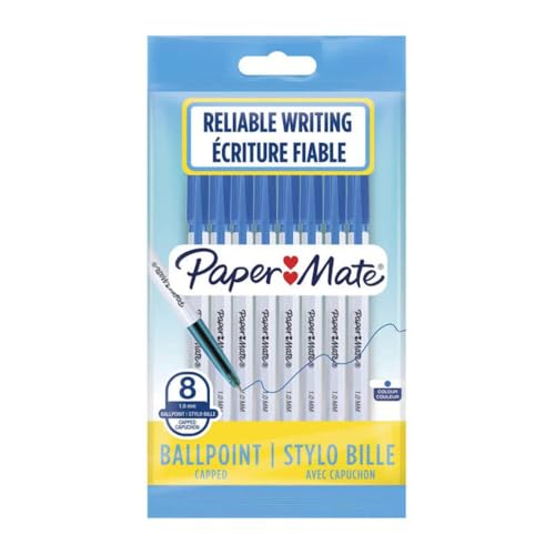 Papermate 045 Kugelschreiber, feine Spitze, Blau, 8 Stück von PAPER MATE